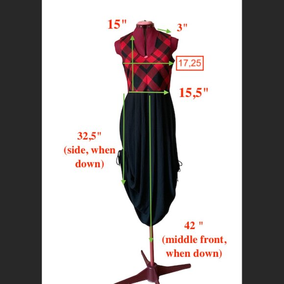 BODYBAG by Jude - Red plaid & black Maxi dress - Medium - Picture 16 of 16
